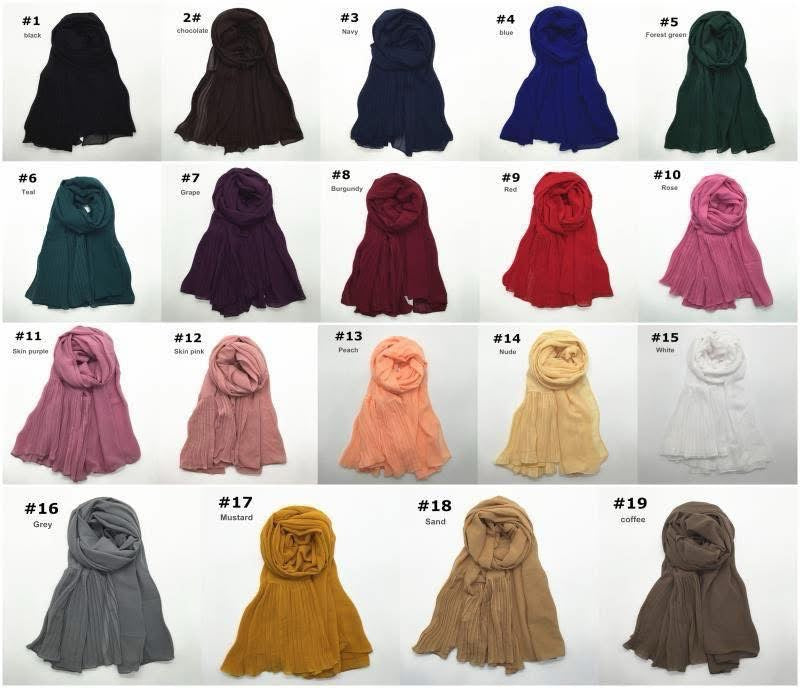Chiffon Scarves with pleated end