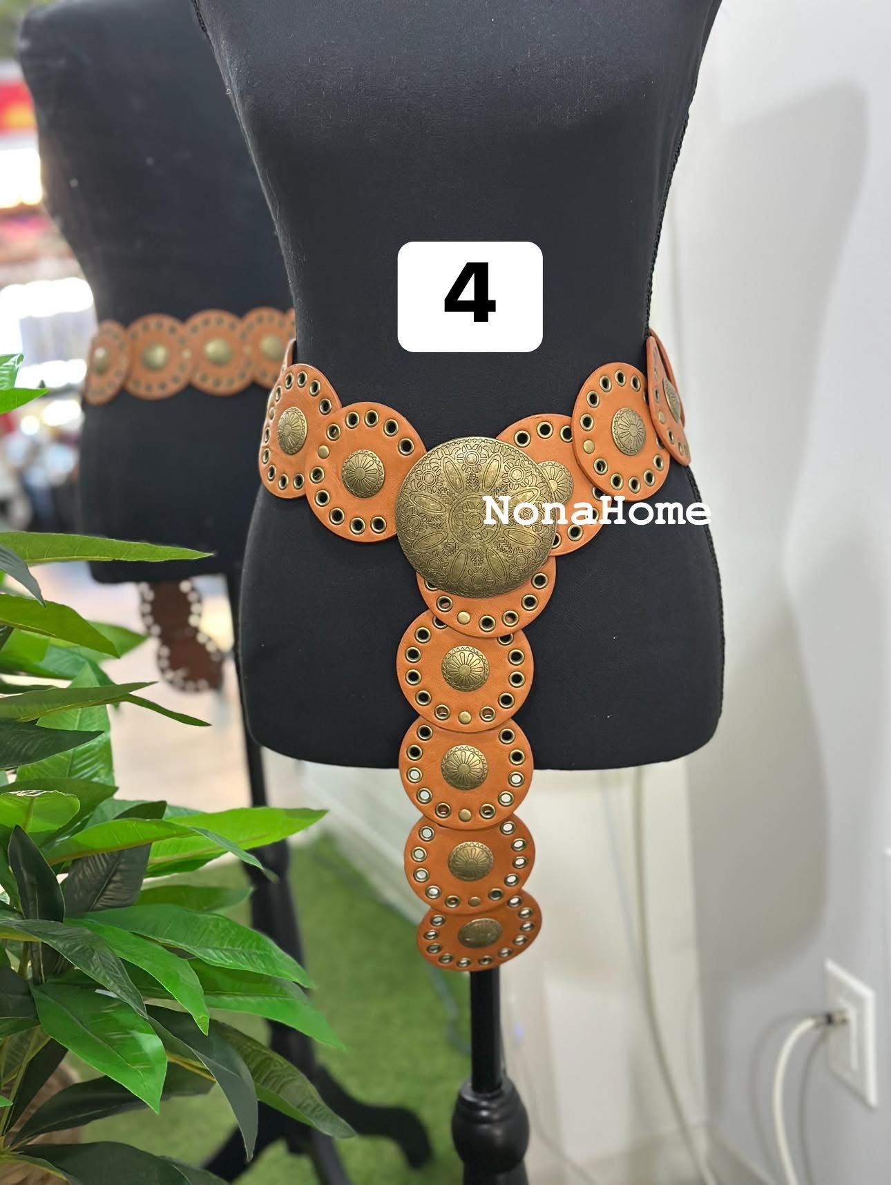 Handmade Bohemian Leather Waist Belt with Vintage Brass Accents β Festival & Statement Fashion Belt