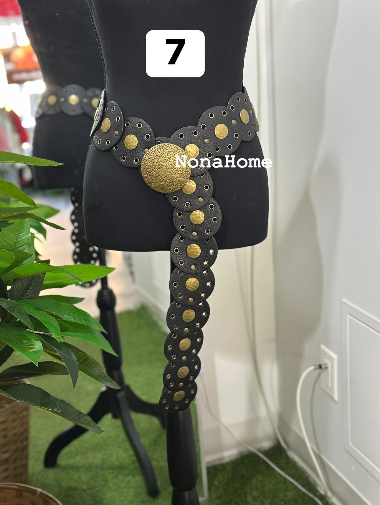 Handmade Bohemian Leather Waist Belt with Vintage Brass Accents β Festival & Statement Fashion Belt