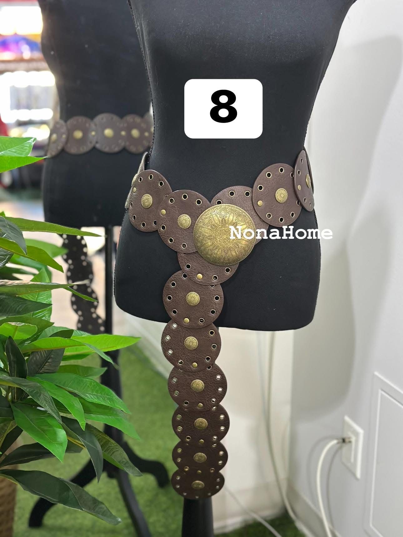 Handmade Bohemian Leather Waist Belt with Vintage Brass Accents β Festival & Statement Fashion Belt