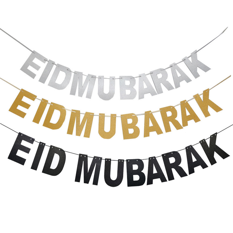 Eid Mubarak Glitter Paper Banner