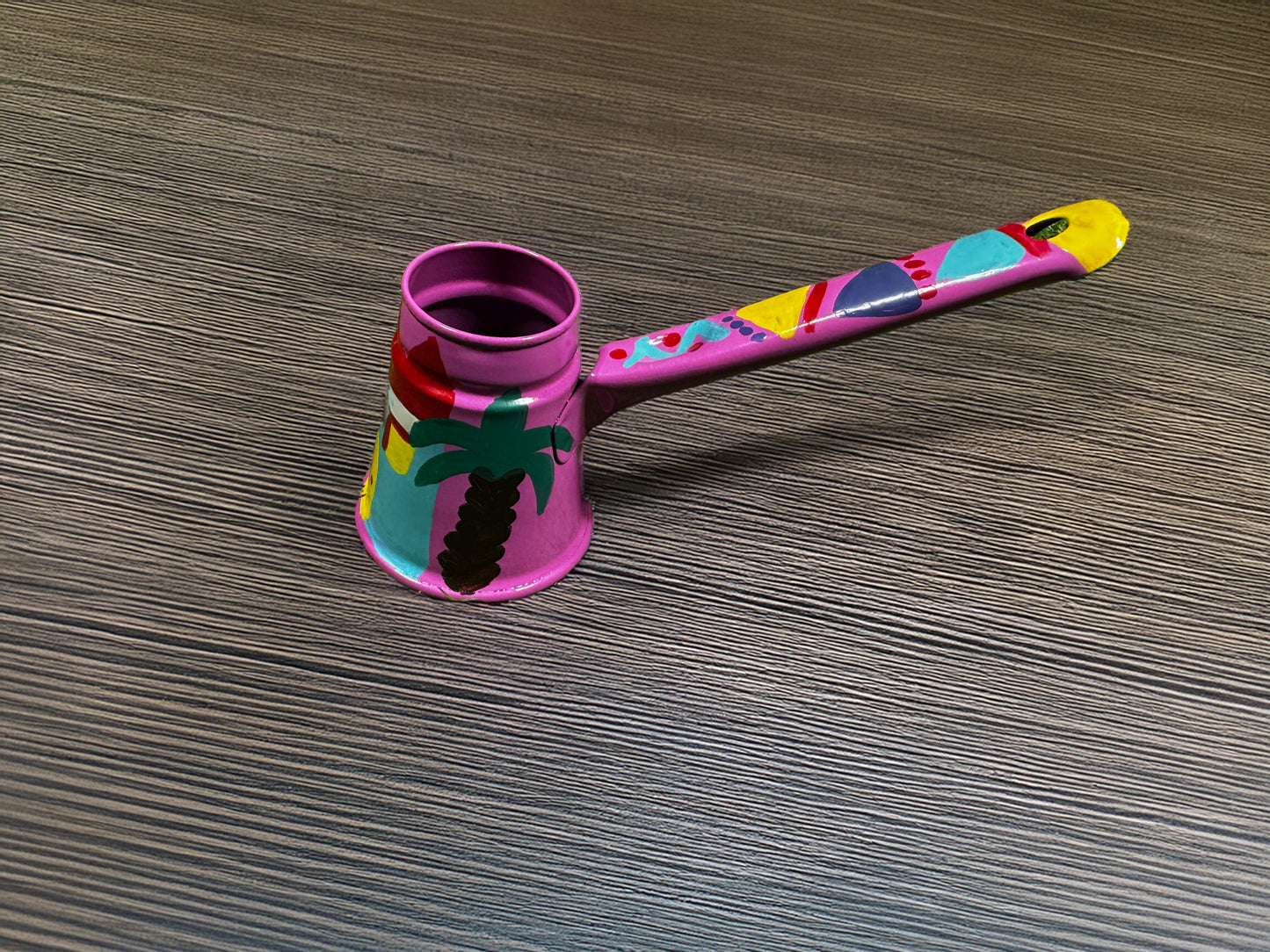 Vibrant Pink Hand-Painted Tea Set with Incense Burne