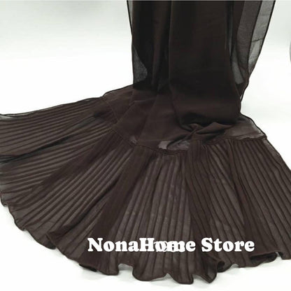 Chiffon Scarves with pleated end