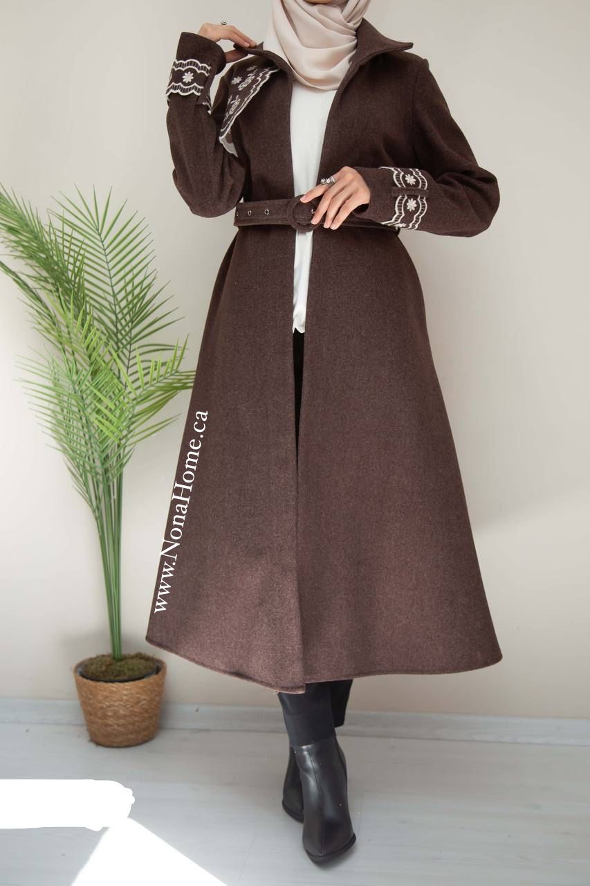 Open Long Coat with Belt