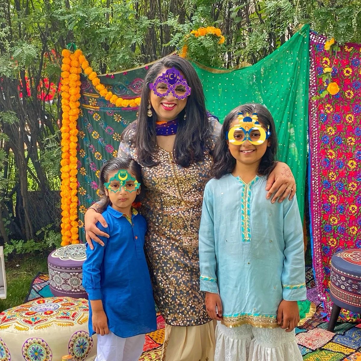 8pcs Happy Eid Mubarak Paper Eyewear Glasses