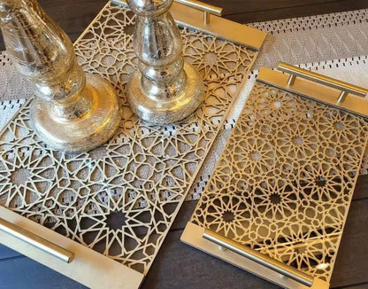 Ramadan Rectangle Serving Tray Wood and Acrylic