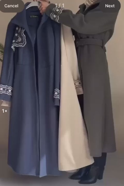 Open Long Coat with Belt