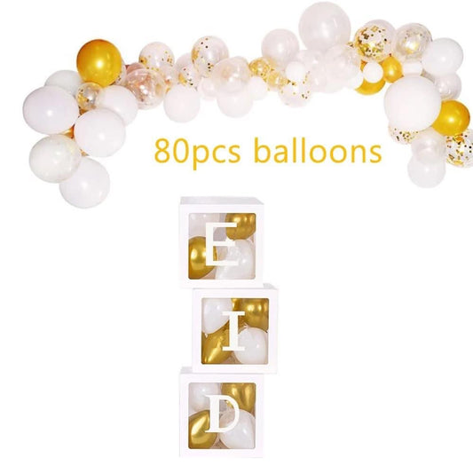 Eid Boxes Sticky Letters - With Balloons