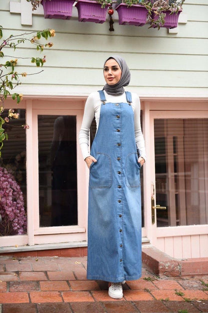 Denim Jumper Dress Sophia – NONA Home